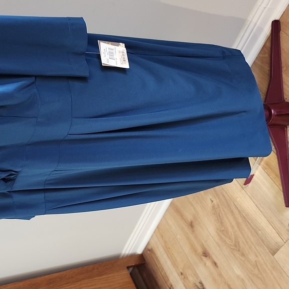Womens size 22w Plus dress teal new taylor brand ruffles fully lined slimming - Picture 3 of 10